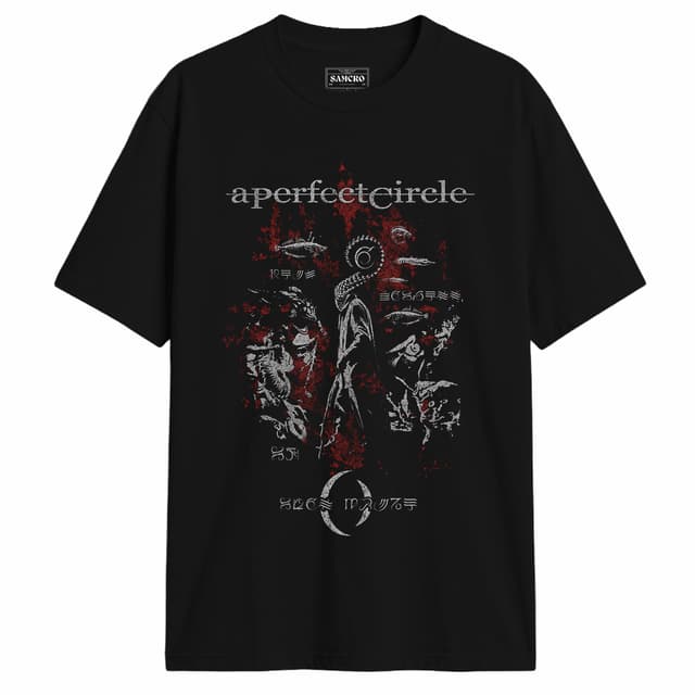 A Perfect Circle - Figura Encapuchada Manchas Rojas — Negro