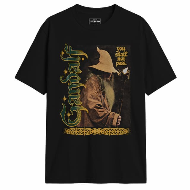 El Señor de los Anillos - Gandalf You Shall Not Pass — Negro