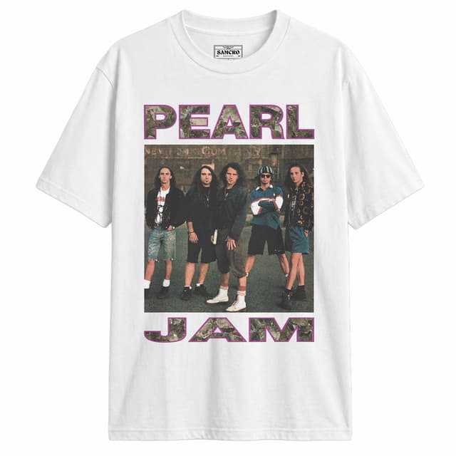 Pearl Jam - Foto Banda Letras Quebradas — Blanco
