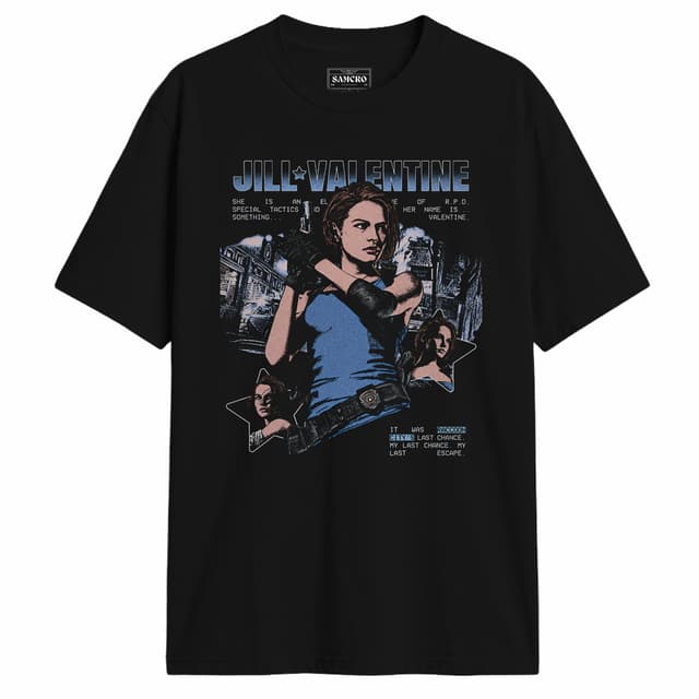 Resident Evil - Jill Valentine Estrellas Placa Rpd — Negro