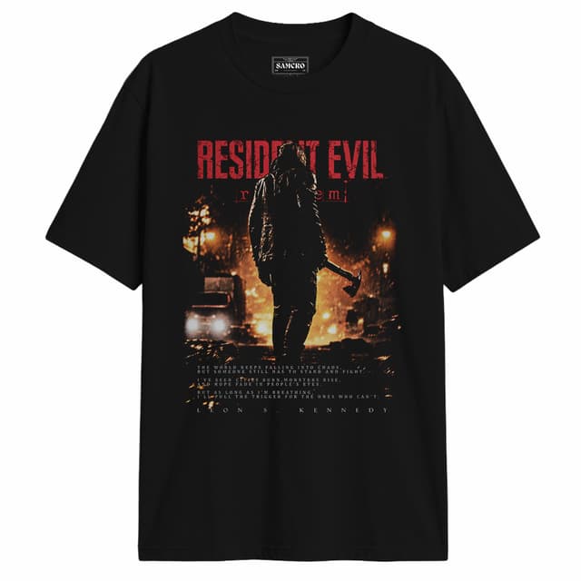 Resident Evil - Leon Kennedy Requiem Hacha Calle en Llamas — Negro