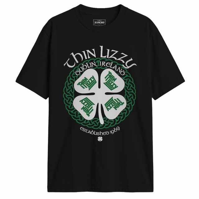 Thin Lizzy - Dublin Ireland Shamrock — Negro