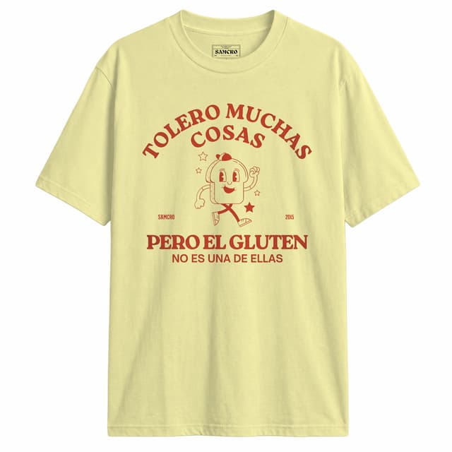 Tolero muchas cosas pero el gluten no es una de ellas — Amarillo