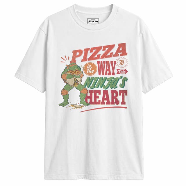 Tortugas Ninja - Michelangelo Pizza Ninjas Heart — Blanco